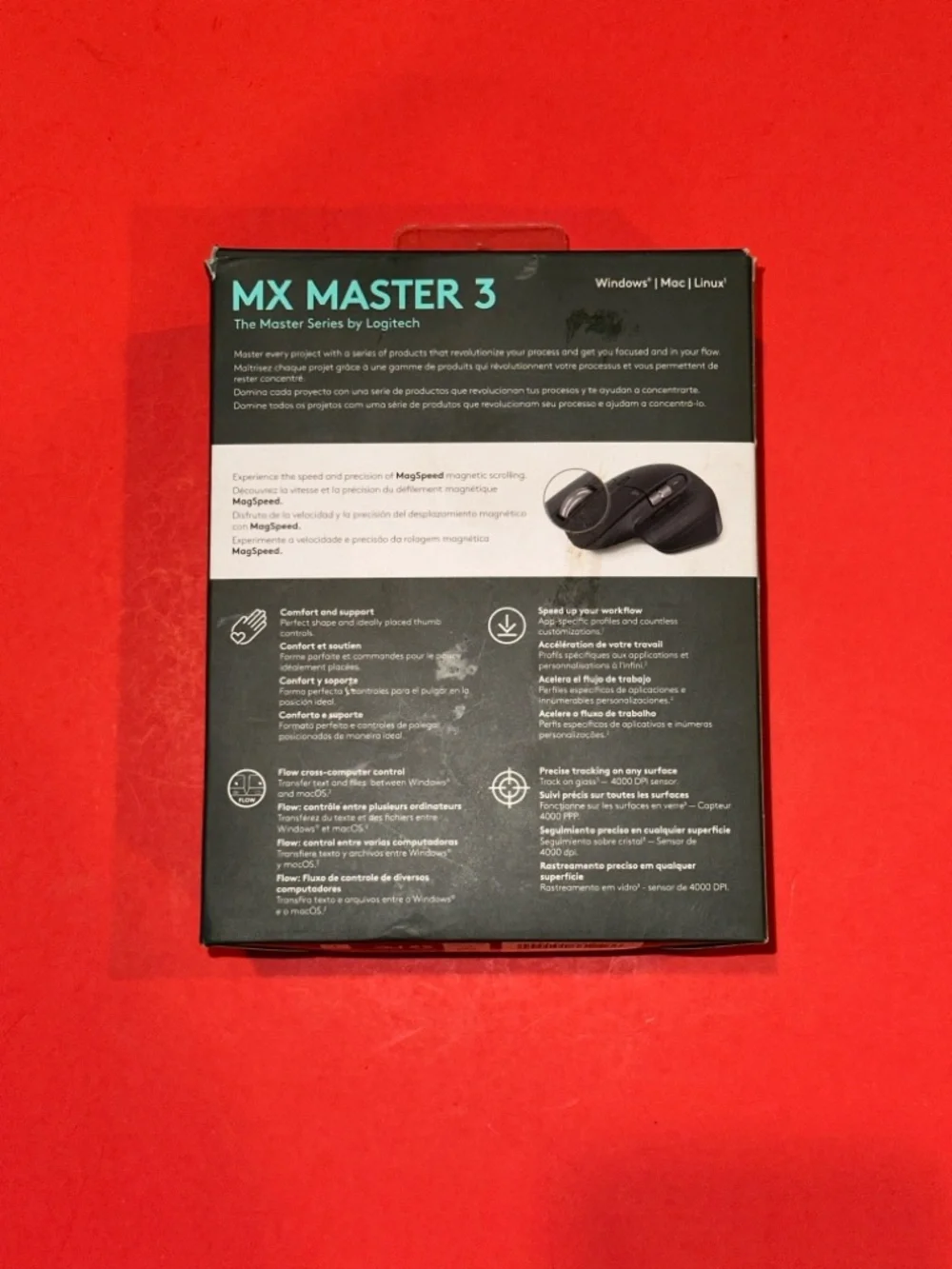 Logitech MX Master 3 Black Wireless Mouse w/USB Receiver TESTED READ